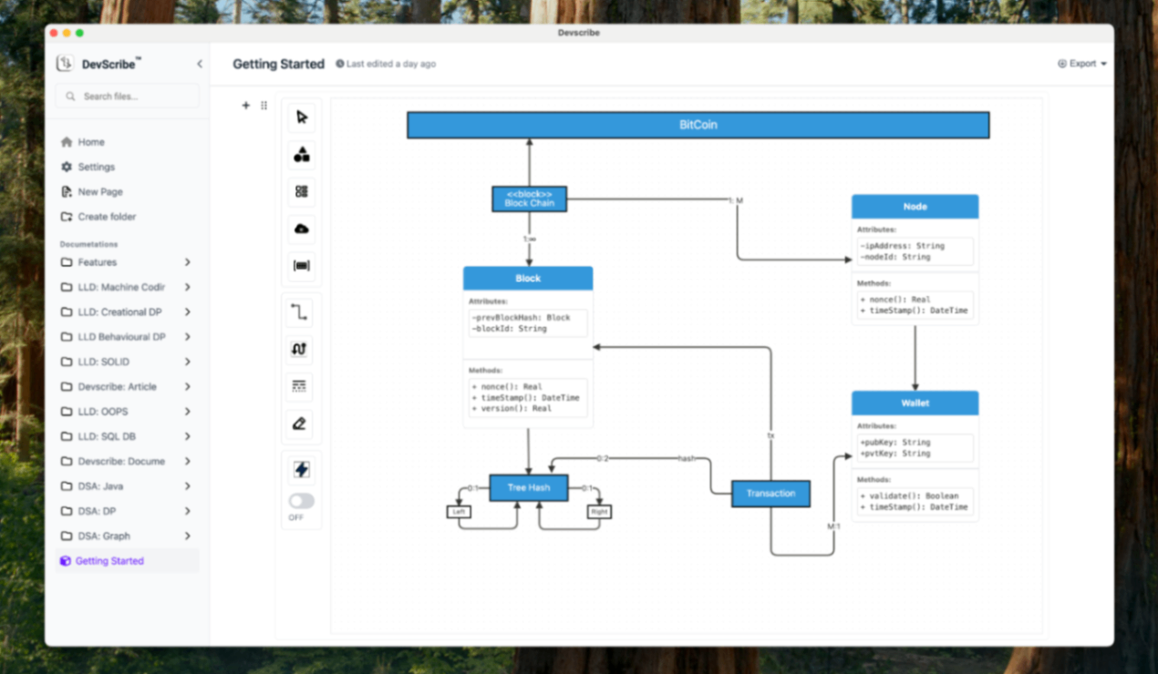 DevScribe screenshot and logo
